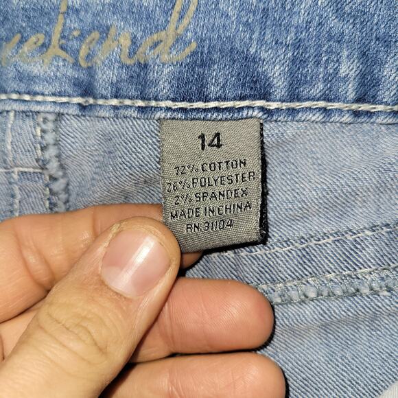 ND Weekend Jeans Womens Blue Sz 14 3/4 Skinny Straight Leg Embellished Pockets - Picture 9 of 13